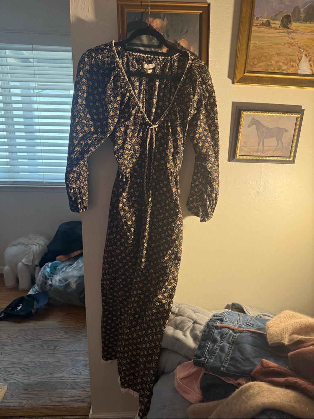 Christy Dawn Black Floral Midi Dress - Picture 2 of 2